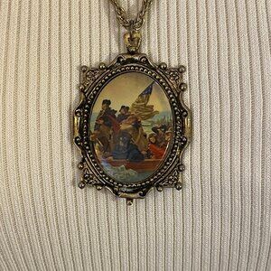 George Washington Crossing the Delaware Pendant Necklace